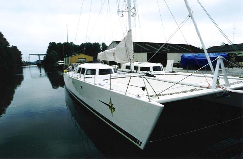 Sept. 2000 auf der Yachtwerft in den Niederlanden, Neverland ist fertig für die erste grosse Fahrt in die Karibik.